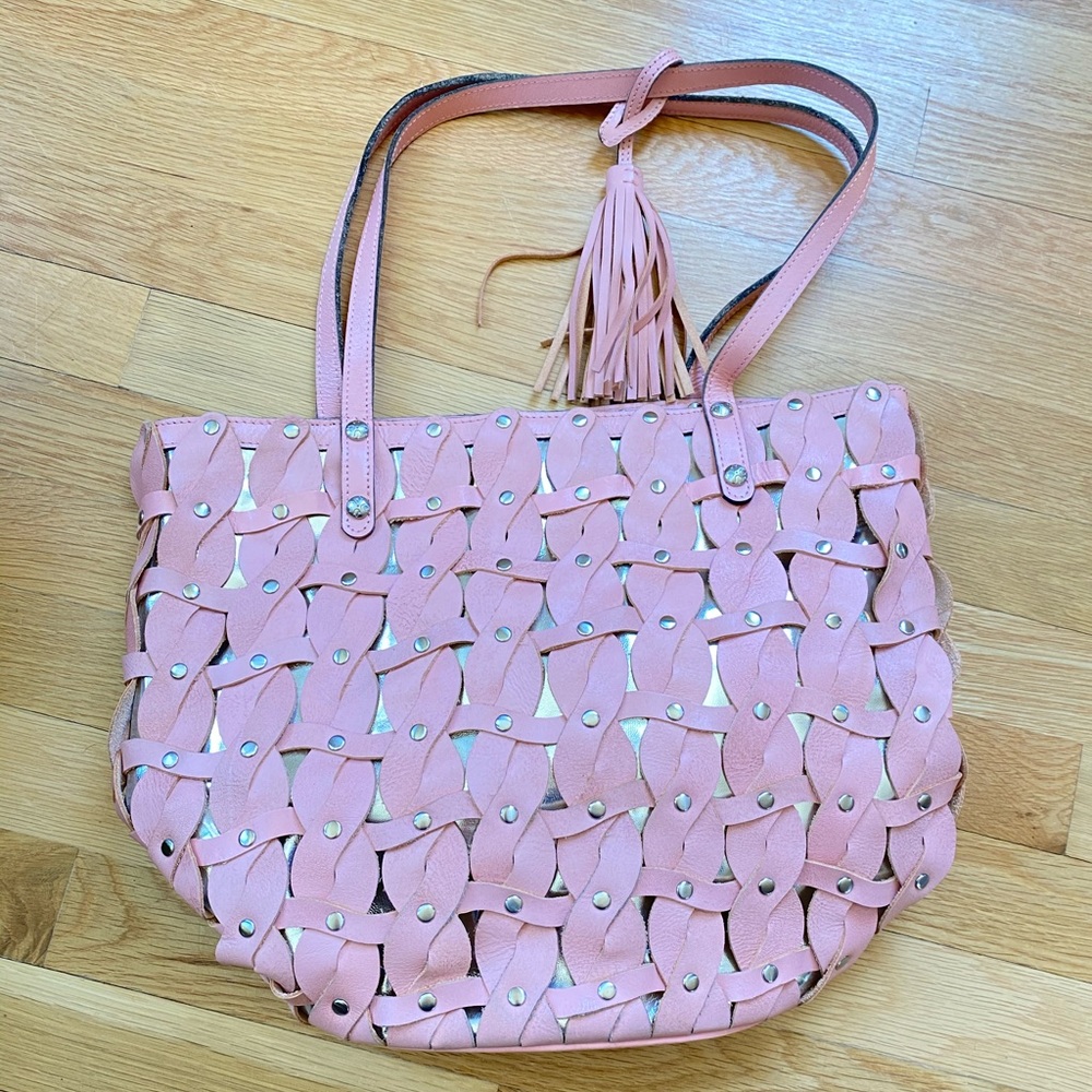 PATRICIA NASH Mizzana Tote Bag Braided Pink $299